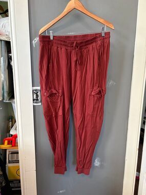 Torrid size 2 dark rust orange, drawstring Chino cargo pants
